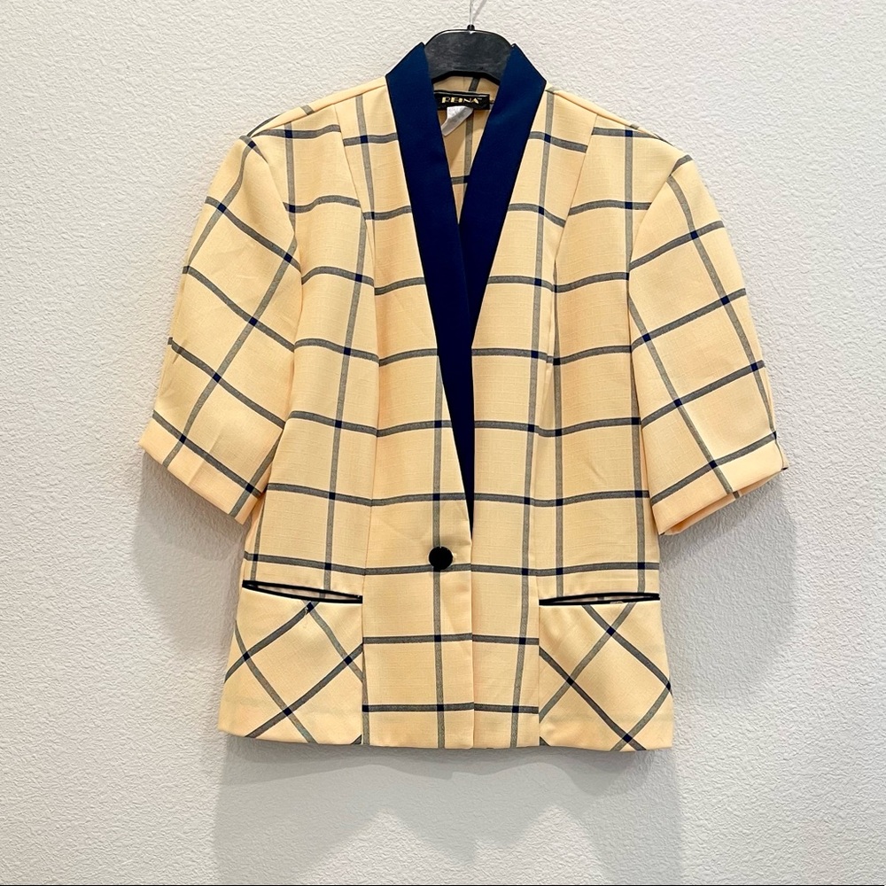 Pre-loved! REINA Vintage Yellow Plaid Blouse!